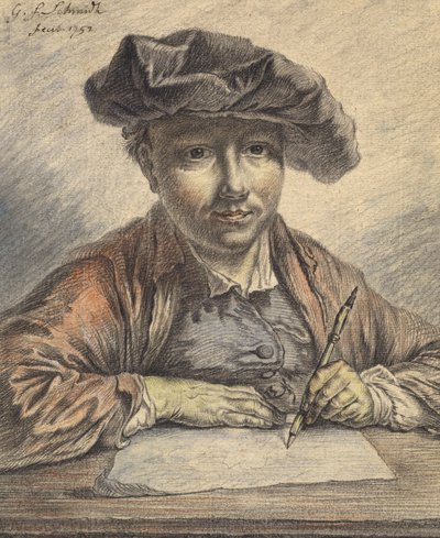 Self-Portrait Sketching by Georg Friedrich Schmidt